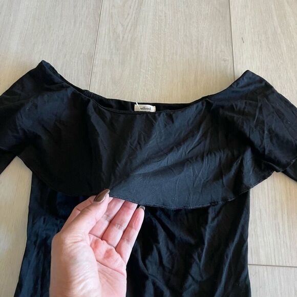 Wilfred aritzia off the shoulder bodysuit black size s - Picture 2 of 8